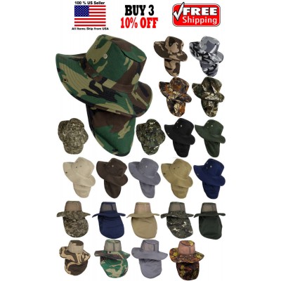 Boonie Hat Fishing Army Military Hiking Snap Brim Neck Cover Bucket Sun Flap Cap  eb-93973931